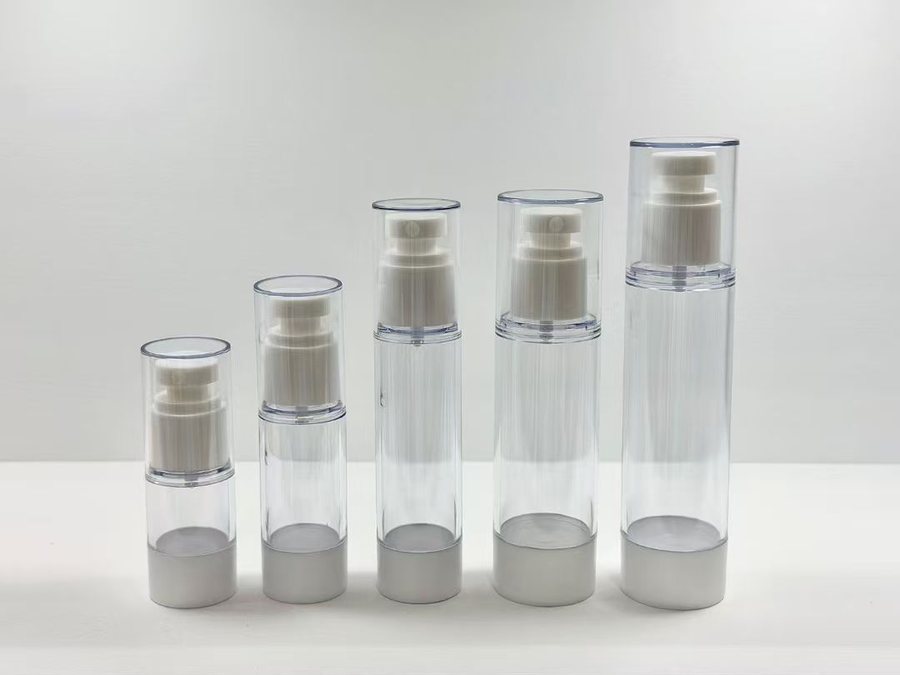 YO-PACK airless bottle family — real factory photo